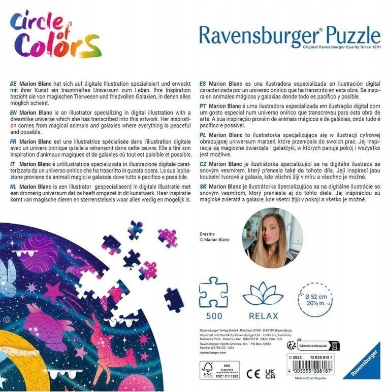 Ravensburger, Paleta kolorów, Marzenia, puzzle, 500 elementów