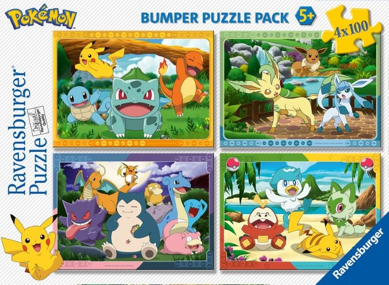Ravensburger, Pokemon, puzzle, 4-100 elementów