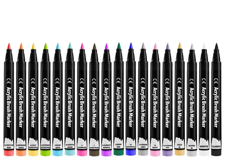 Rawmark, markery akrylowe brush, 18 kolorów