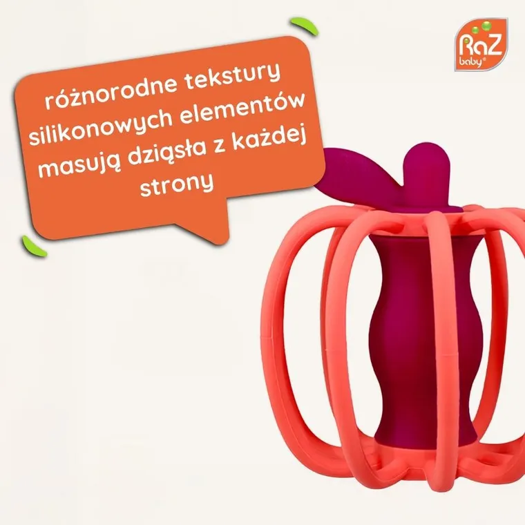RazBaby, Raz-apple, gryzak i grzechotka 2w1, jabłko