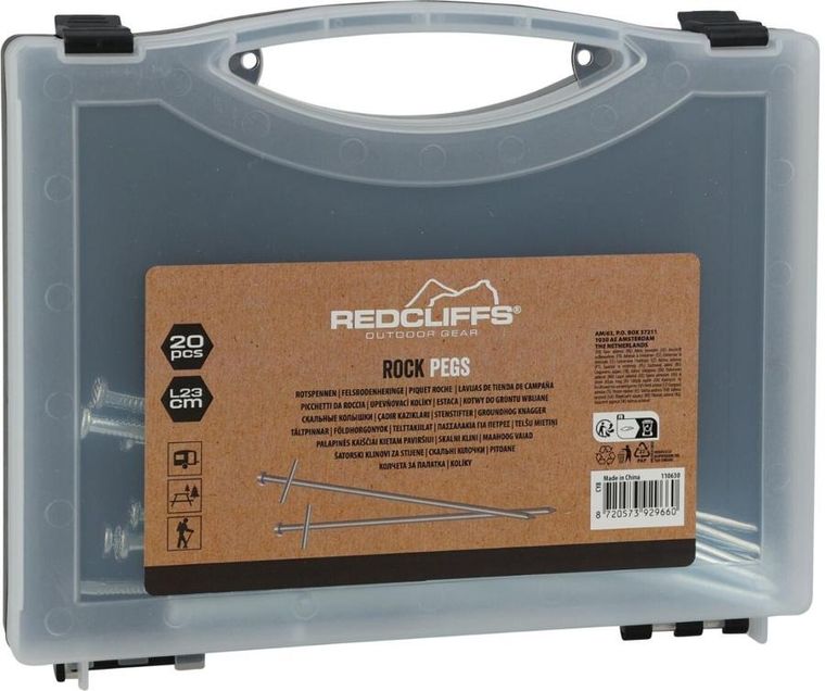 Redcliffs, śledzie do namiotu, metalowe w walizce, 23 cm, 20 szt.