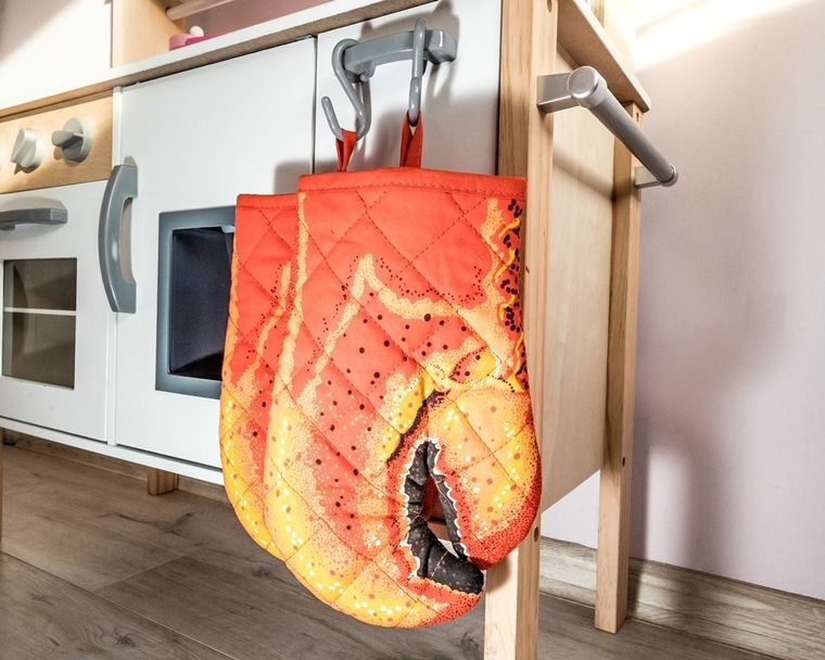 Rękawice kuchenne, krab, pomarańczowy