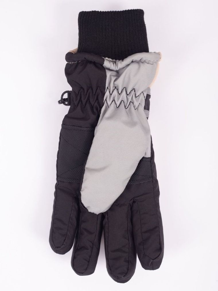 Rękawiczki narciarskie chłopięce, beżowe, Yoclub