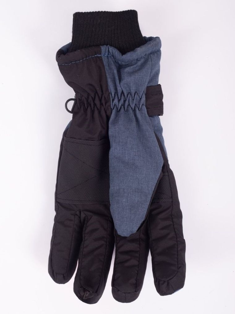Rękawiczki narciarskie chłopięce, niebieskie, Yoclub