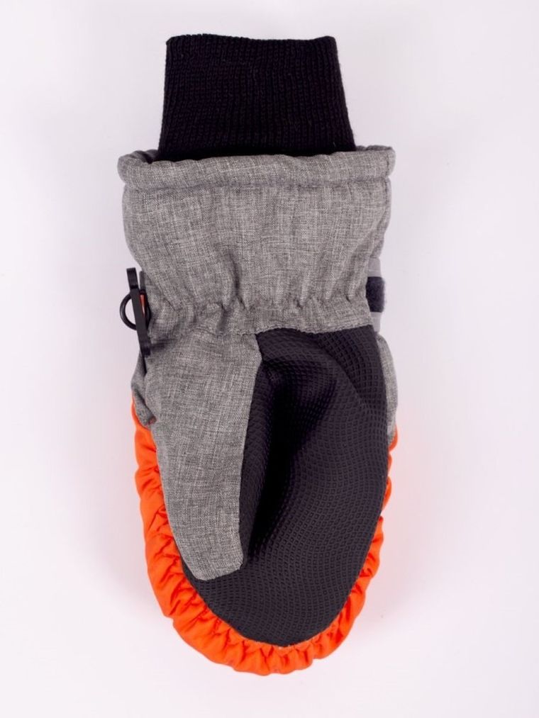 Rękawiczki narciarskie chłopięce, pomarańczowe, Yoclub