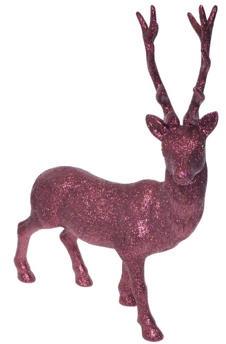 Renifer burgundowy, brokatowy, 29-7-40 cm