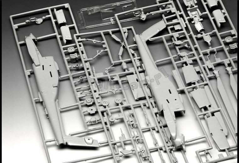 Revell, AH-64A Apache, model do sklejania, zestaw, 1:144