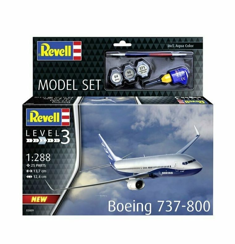 Revell, Boeing 737-800, model do sklejania, 63809, 1:288