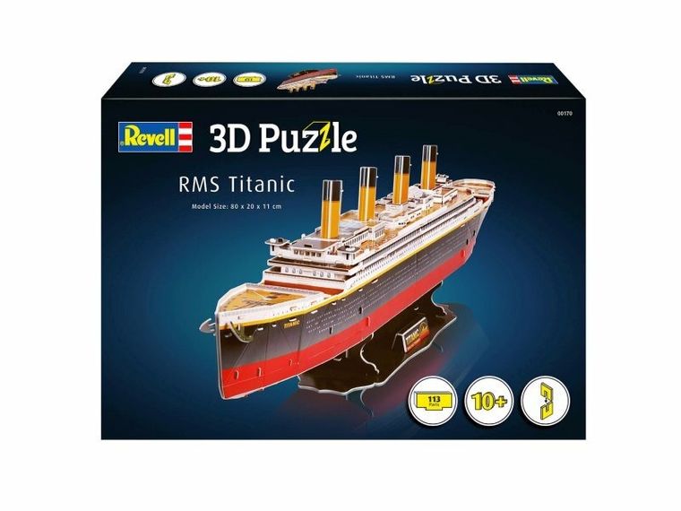 Revell, RMS Titanic, puzzle 3D, 113 elementów