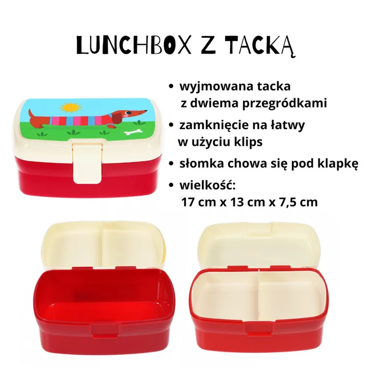 Rex London, Jamniki, lunchbox i bidon, zestaw