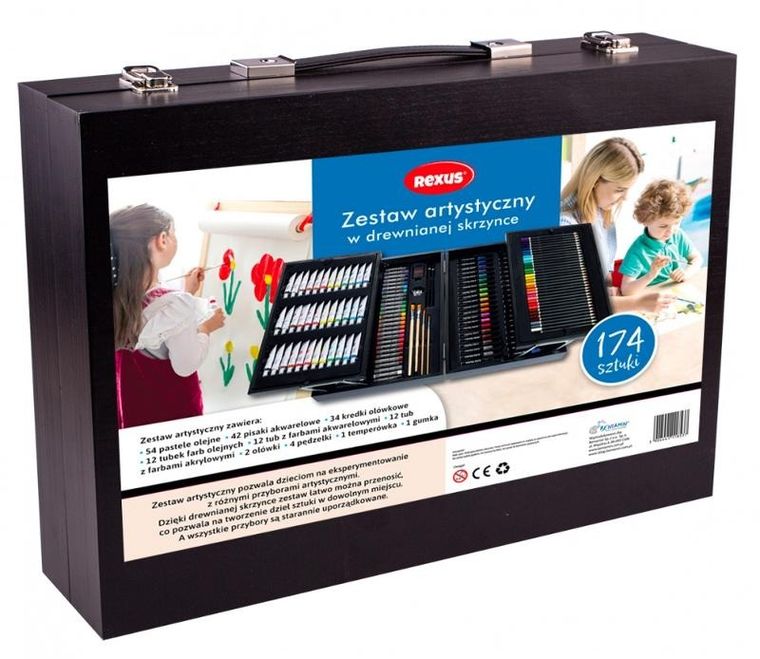 Rexus, zestaw artystyczny w rozkładanej walizce, 174 elementy