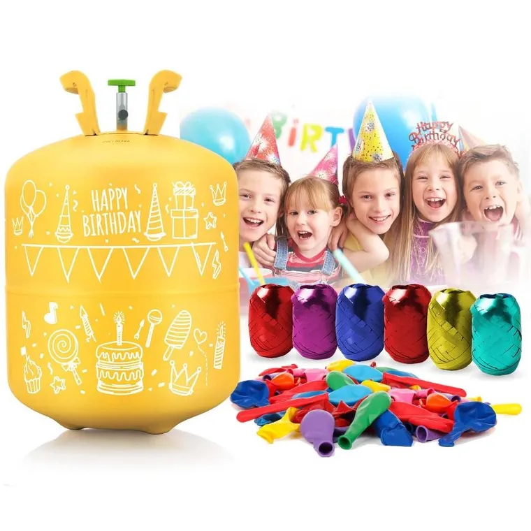 Ricokids, butla z helem, z balonami i wstążką, na 50 balonów