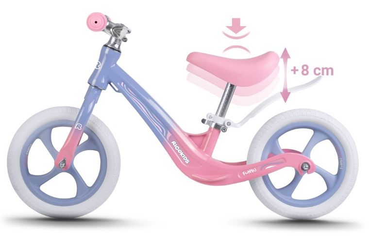 Ricokids, Funnu, rowerek biegowy dla dzieci, różowo-fioletowy