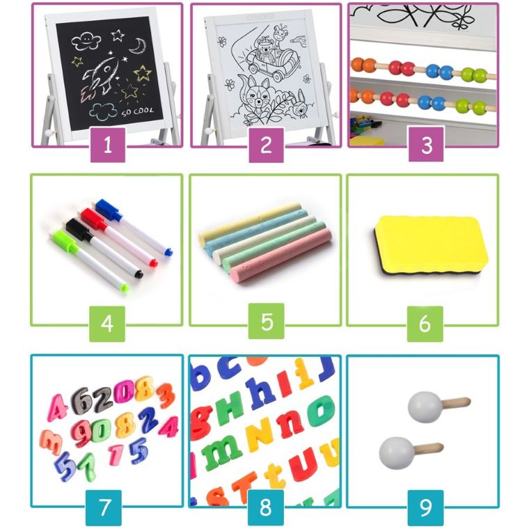 Ricokids, tablica magnetyczna, drewniana, 101-57-55 cm, szara