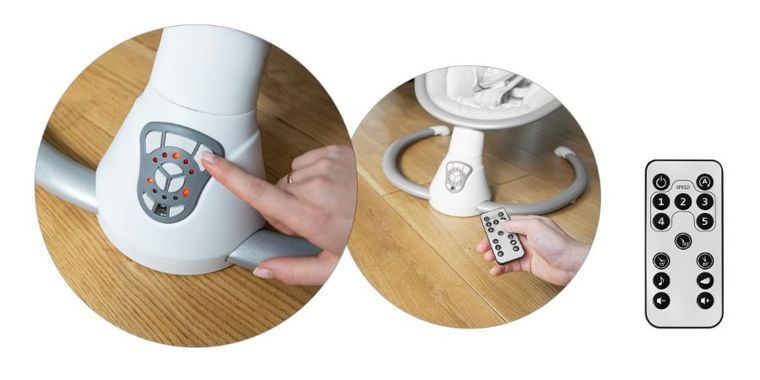 Ricokids, wielofunkcyjny leżaczek bujaczek, biało-szary