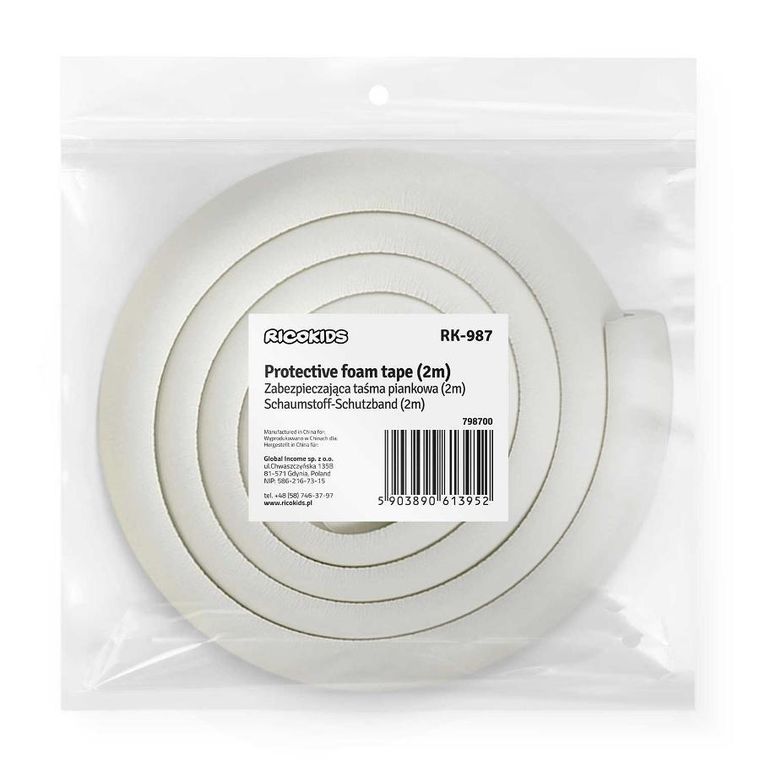 Ricokids, Zabezpieczająca taśma piankowa Ricokids 798700 biała 2 m
