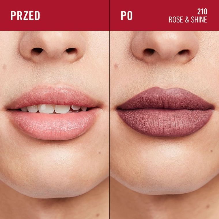 Rimmel, Lasting Mega Matte, długotrwała matowa pomadka w płynie do ust, nr 210, Rose & Shine, 7.4 ml