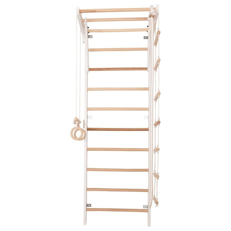 Rinagym, drewniana drabinka gimnastyczna, biały