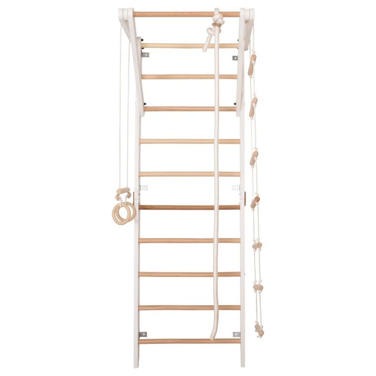 Rinagym, drewniana drabinka gimnastyczna, biały