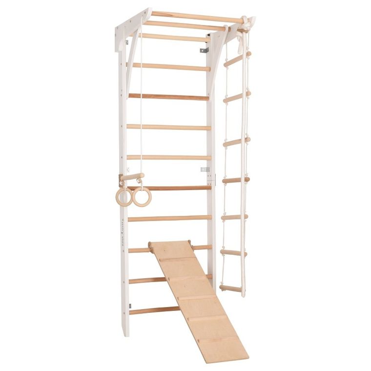 Rinagym, drewniana drabinka gimnastyczna, Kinder 3, biały