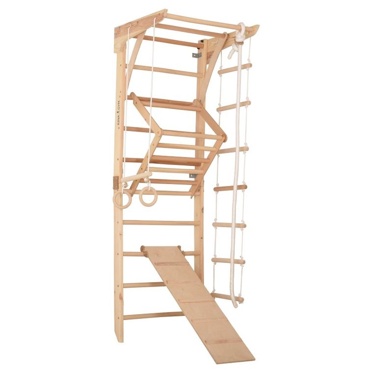 Rinagym, drewniana drabinka gimnastyczna, Kinder 3, naturalny