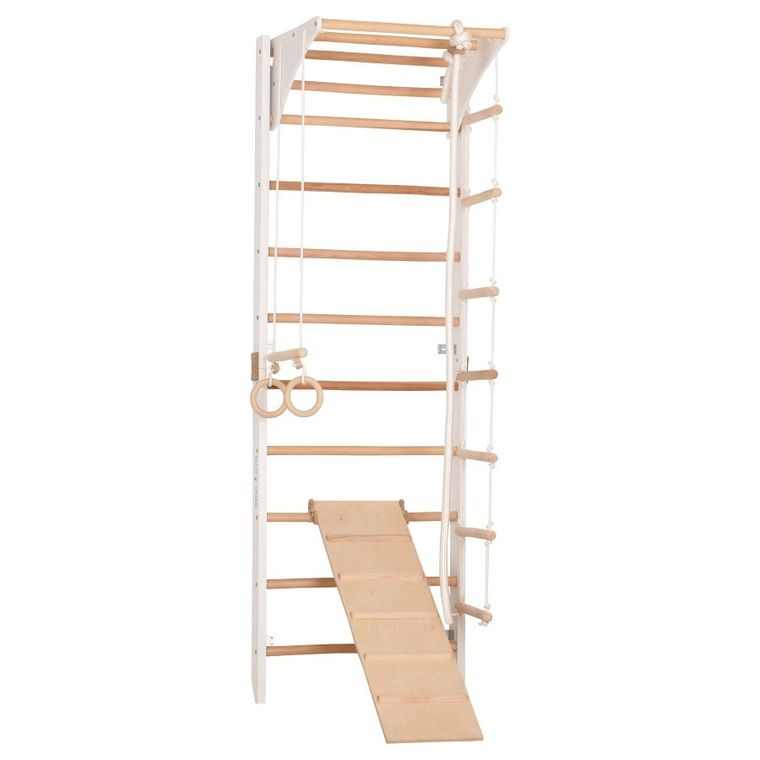 Rinagym, drewniana drabinka gimnastyczna, Kombi 3, biały
