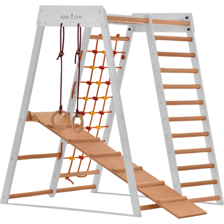 Rinagym, drewniana rama gimnastyczna, Classic, biały