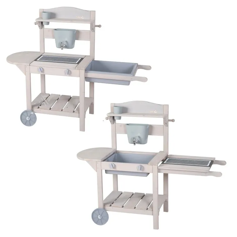 Roba, drewniana kuchnia ogrodowa, szara