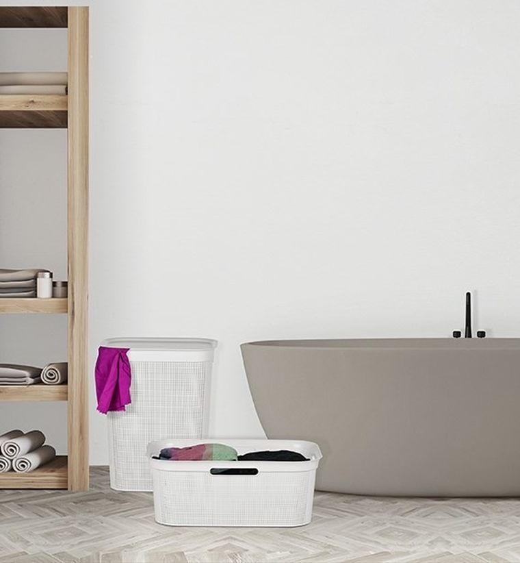 Rotho, kosz na bieliznę, 50 l, Brisen, Cappuccino