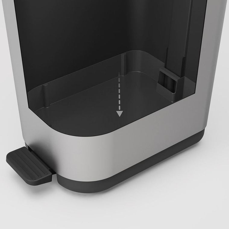 Rotho, Ribo, kosz na śmieci z pedałem, srebrny, 35l