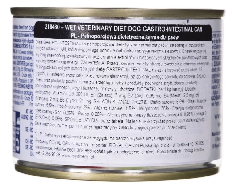 Royal Canin, Veterinary Diet, Gastro Intestinal, puszka dla kota, 200g