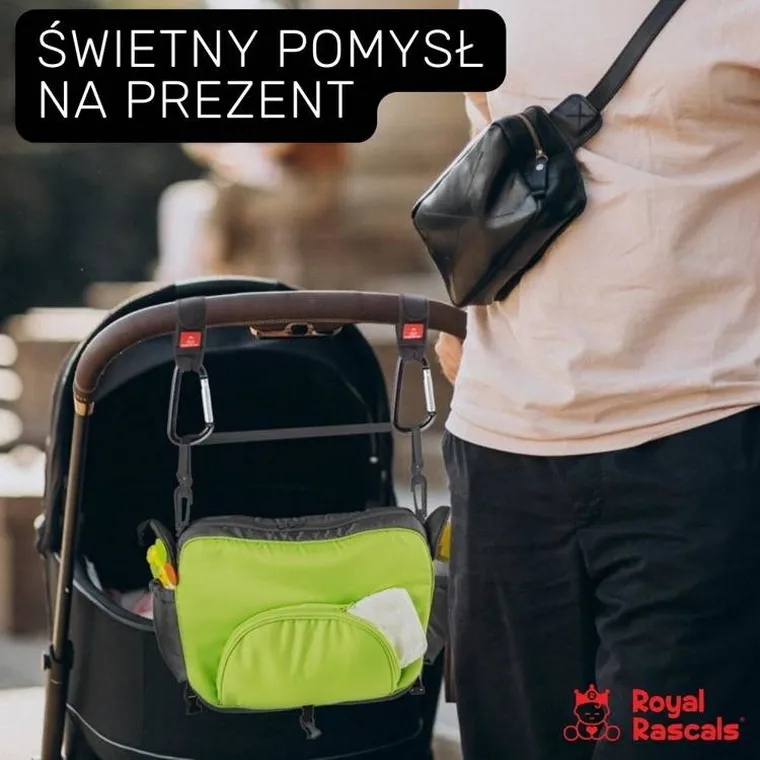 Royal Rascals, karabińczyk do wózka, czarny, 2 szt.