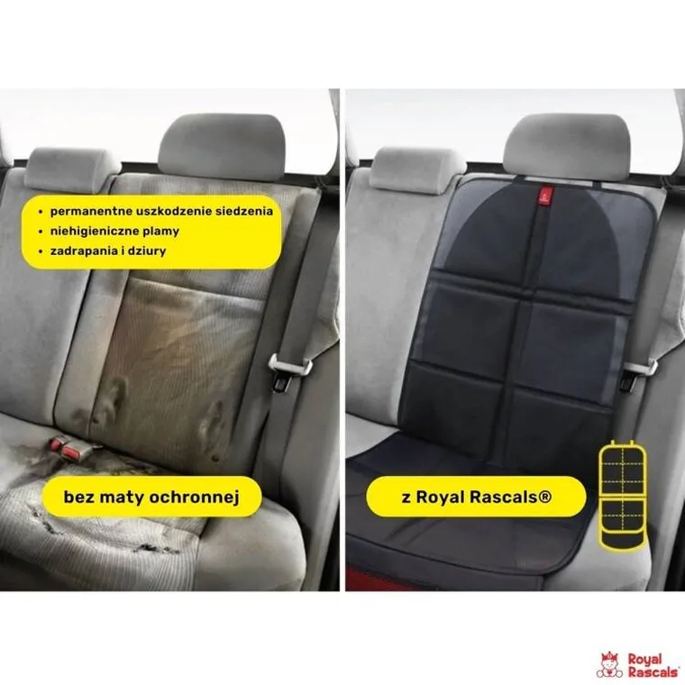 Royal Rascals, mata pod fotelik samochodowy, czarna