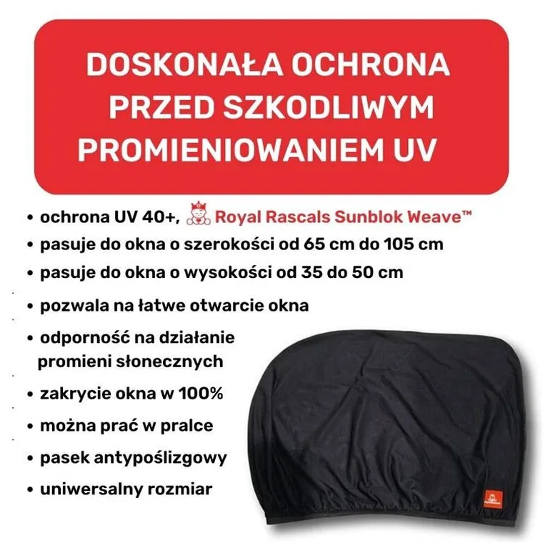 Royal Rascals, roleta przeciwsłoneczna do samochodu, czarna, 2 szt.