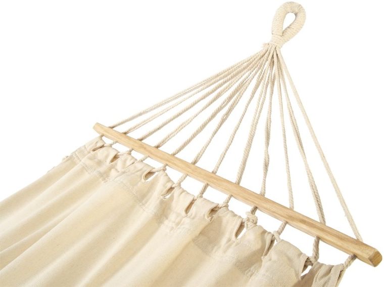 Royokamp, hamak z frędzlami, 2-osobowy, Miami Natura, ecru, 200-150 cm