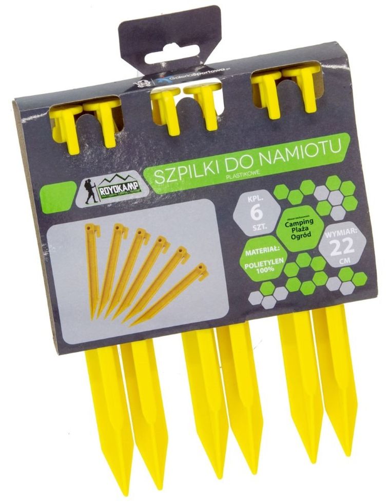 Royokamp, Śledzie do namiotu, plastik, 22 cm, 6 szt.