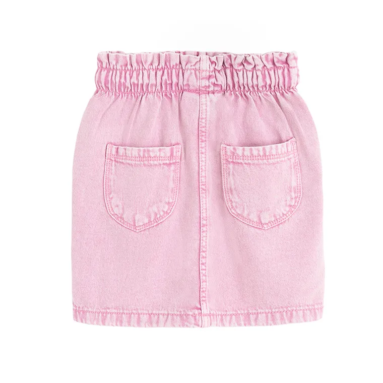 Różowa spódnica jeansowa ze ściągaczem Cool Club