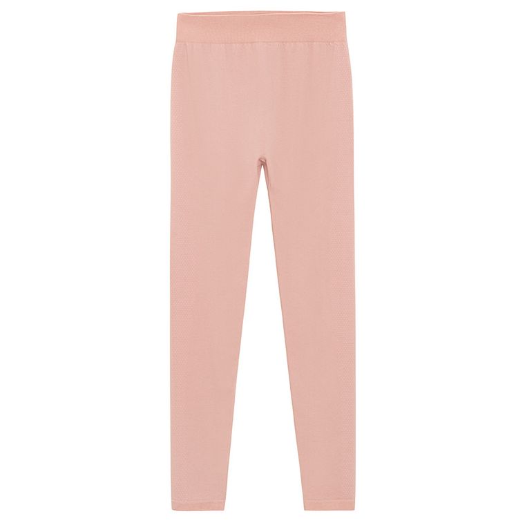 Różowe legginsy termoaktywne z domieszką wełny NOWEAR