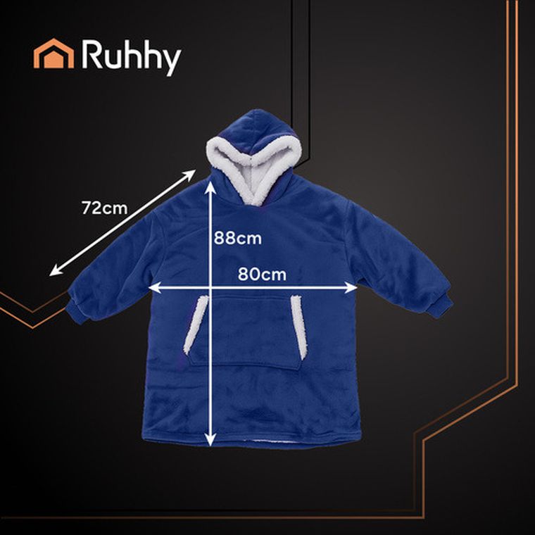 Ruhhy, bluza XXL, koc, granatowy, 26147