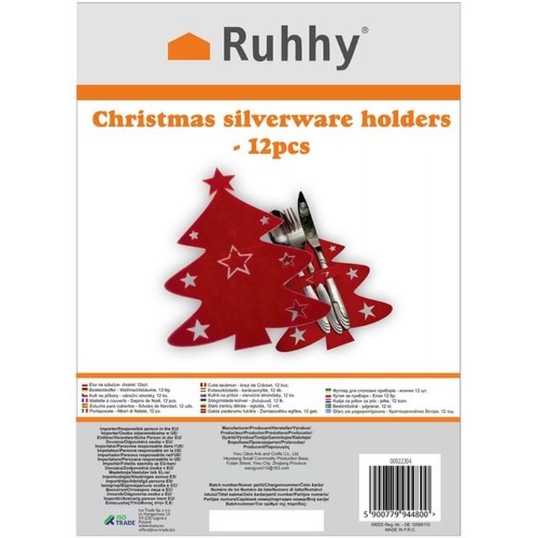 Ruhhy, etui na sztućce, choinki, 12 szt.