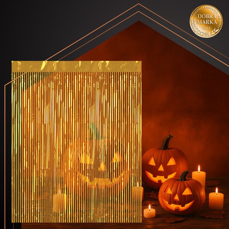 Ruhhy, kurtyna dekoracyjna, złota, 100-200 cm