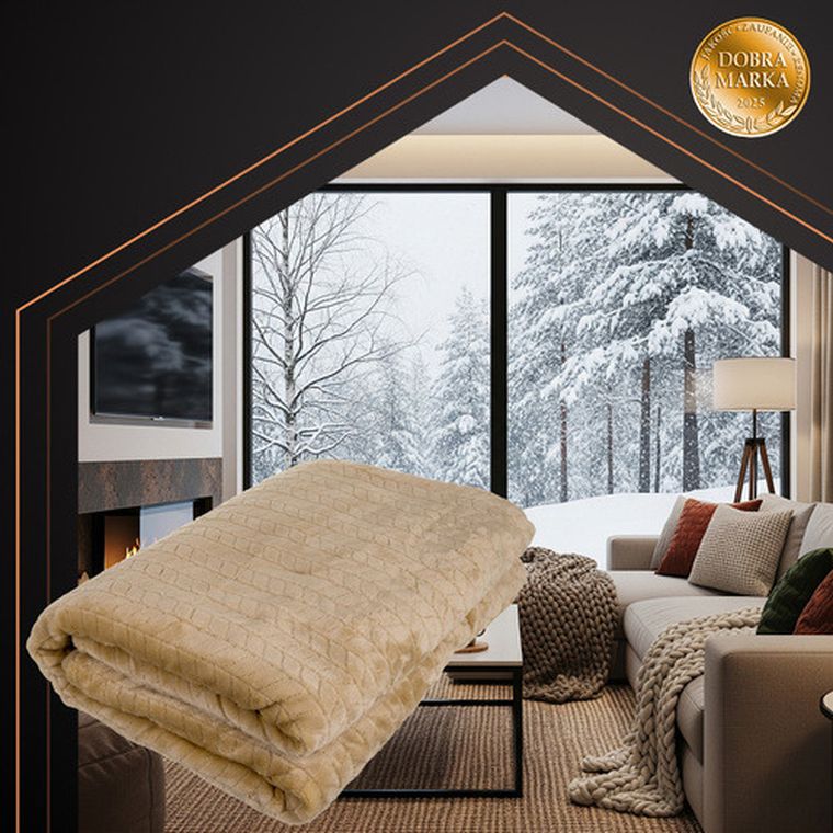 Ruhhy, mata, koc elektryczny, beżowy, 180-130 cm