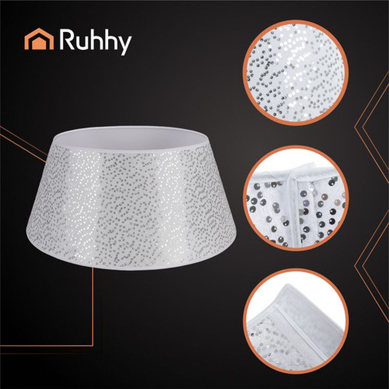 Ruhhy, osłonka na choinkę, srebrna, 60-22 cm