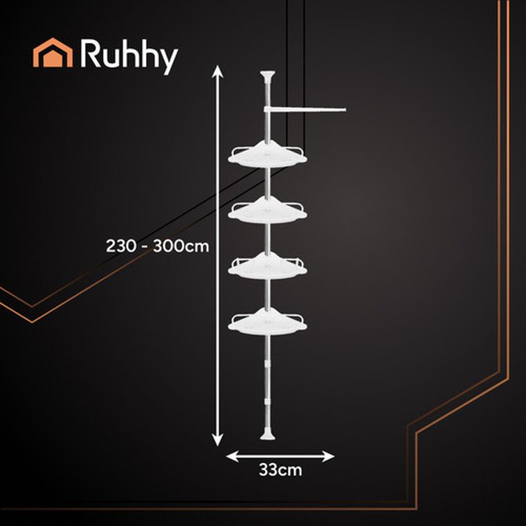 Ruhhy, półka prysznicowa, narożna, 26639