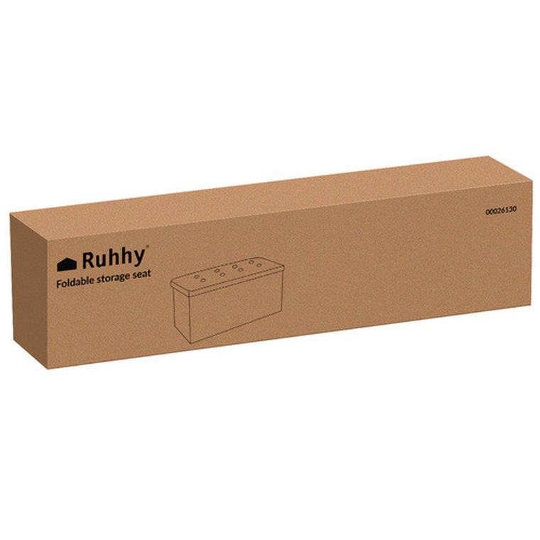 Ruhhy, pufa welurowa, szara, 76-38-38 cm