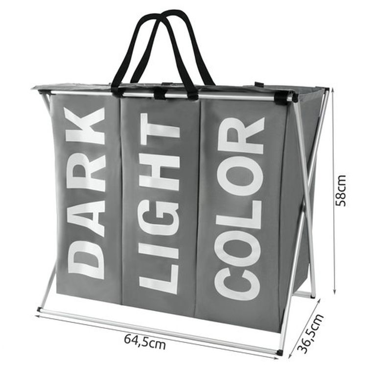 Ruhhy, składany kosz na pranie, 3 komorowy