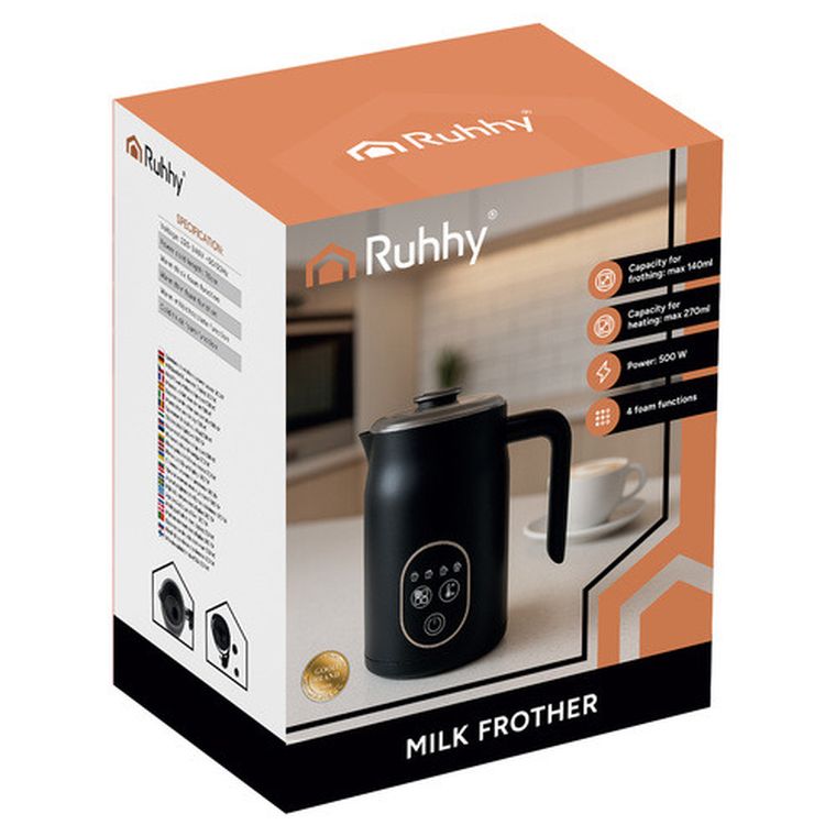 Ruhhy, spieniacz do mleka z wyświetlaczem, 500W