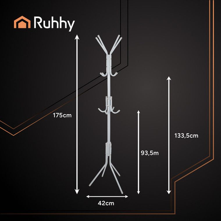 Ruhhy, wieszak stojący, biały, 170 cm
