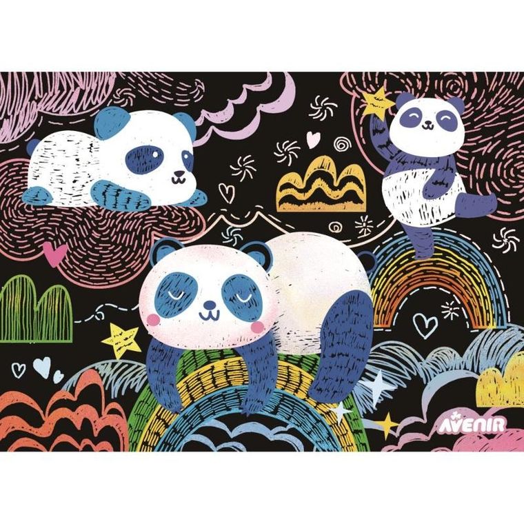 Russell, wydrapywanka, pandy, zestaw kreatywny