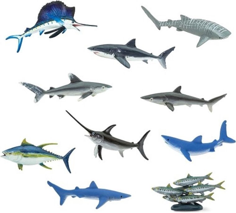 Safari Ltd, Toob, zestaw figurek, duże ryby pelagiczne w tym rekiny